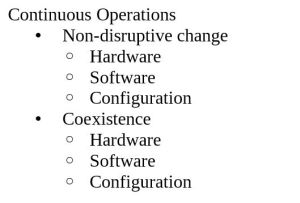 Continuous Operations